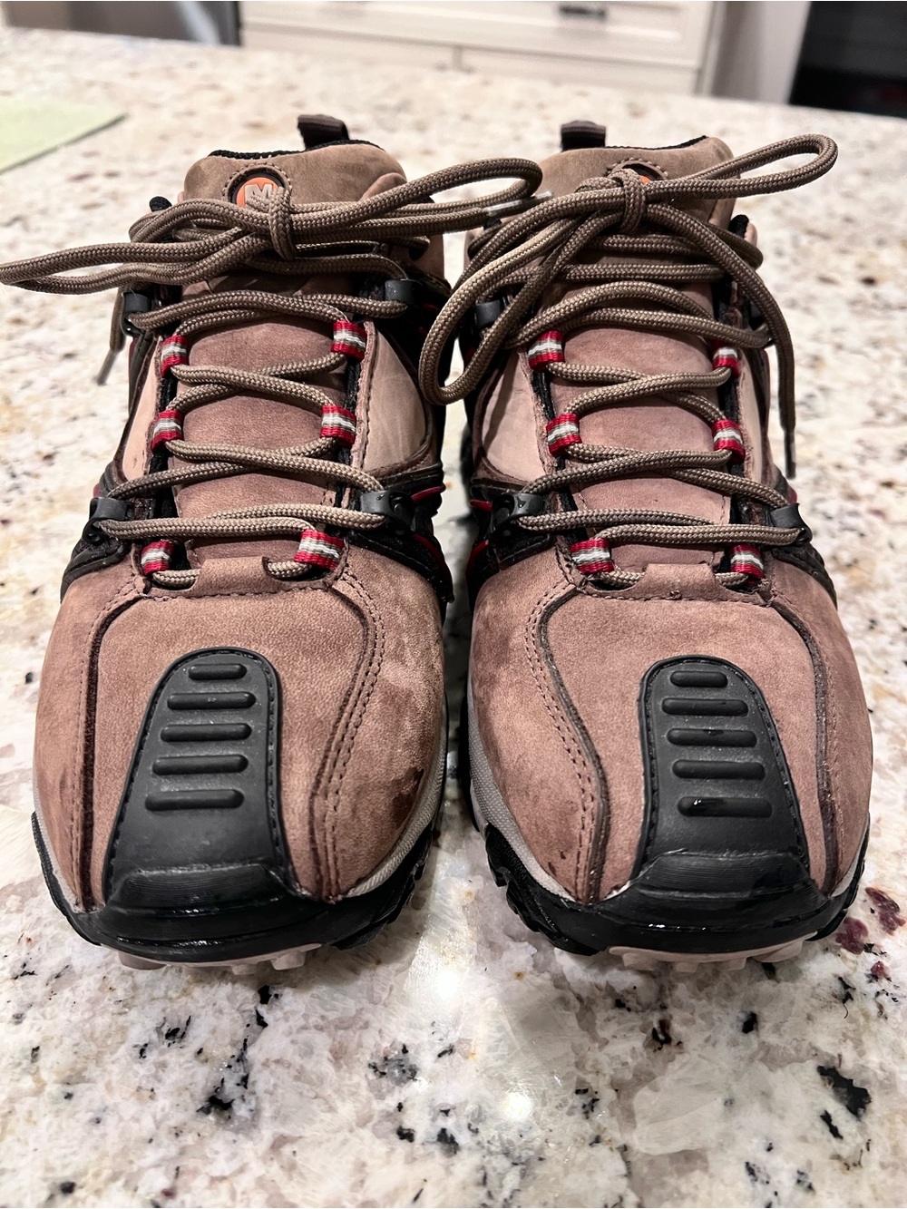 Women's Merrell Reactor Leather Brown Nubuck Hiking Shoes size 8.5